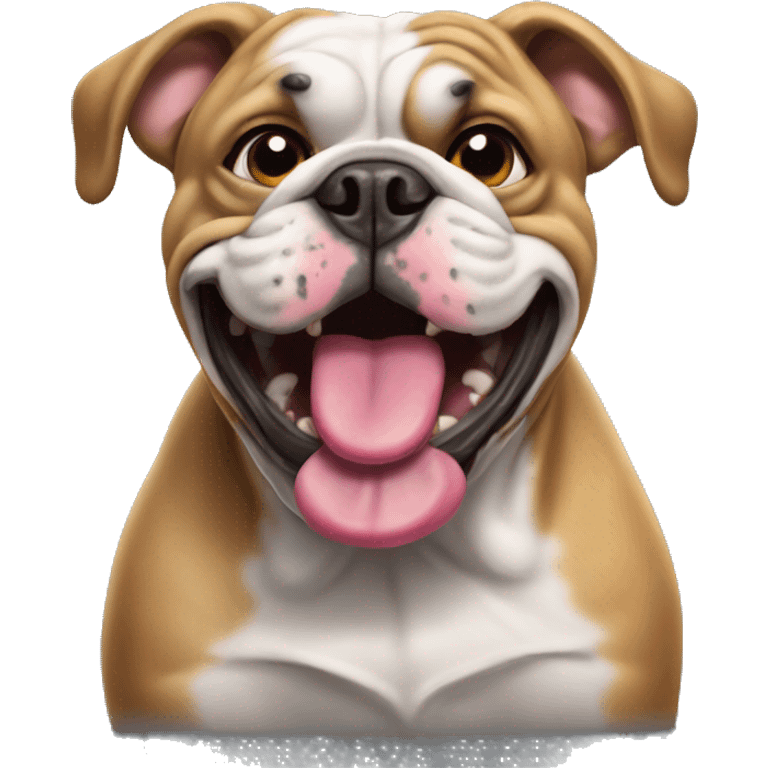 bulldog with tongue out  emoji