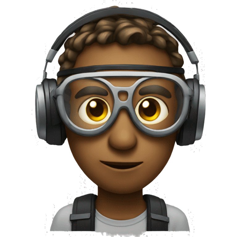 Looking cool emoji with goggles and headphones  emoji