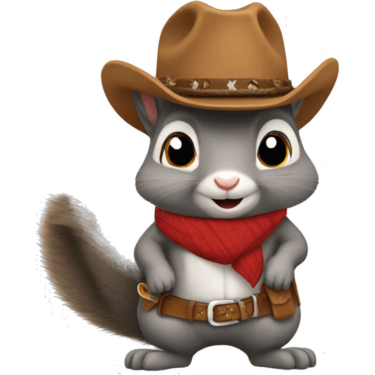 Grey squirrel wearing cowboy boots  emoji