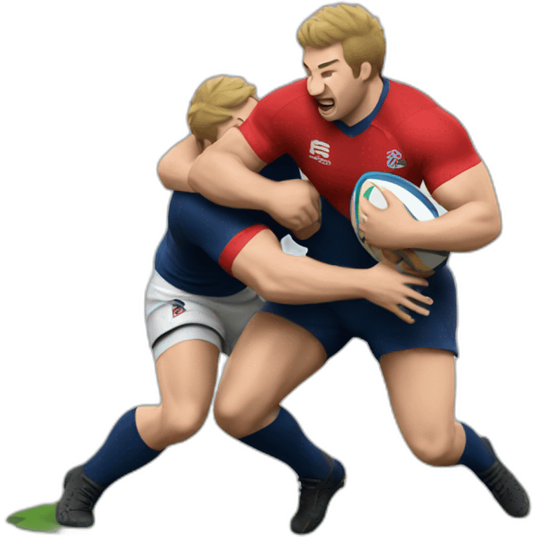 Rugby players tackle emoji