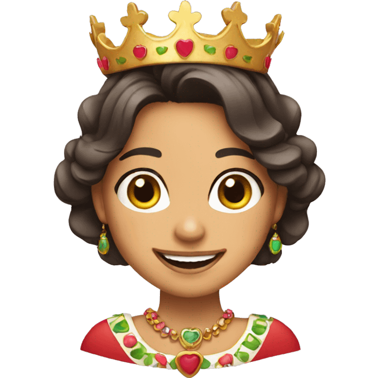 Mexican girl with smile and crown emoji