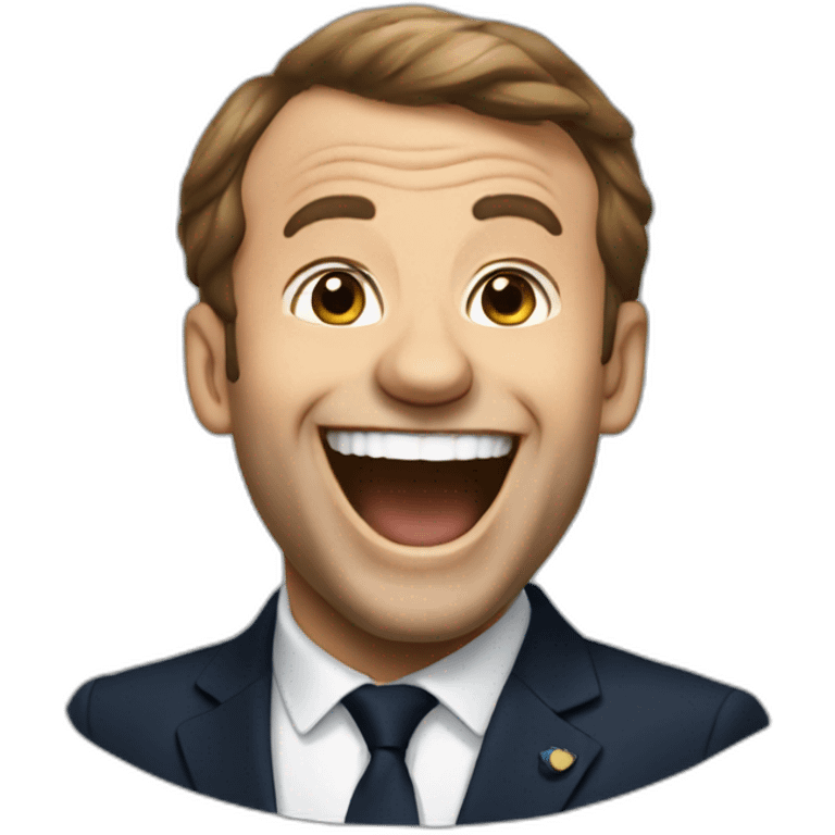 Macron laughing  emoji