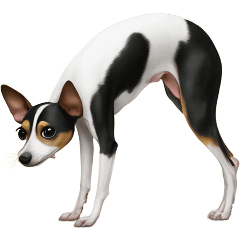 Rat terrier doing a handstand  emoji