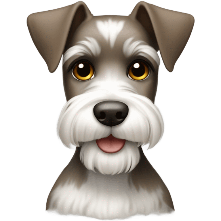 White and brown mini schnauzer  emoji