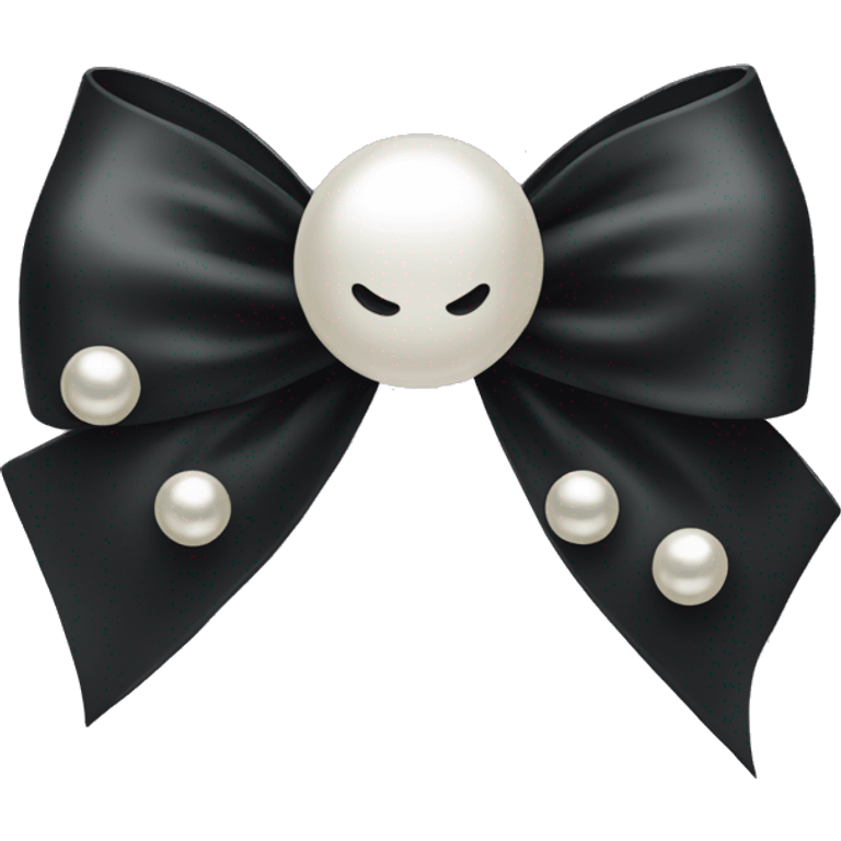 black bow with pearls emoji