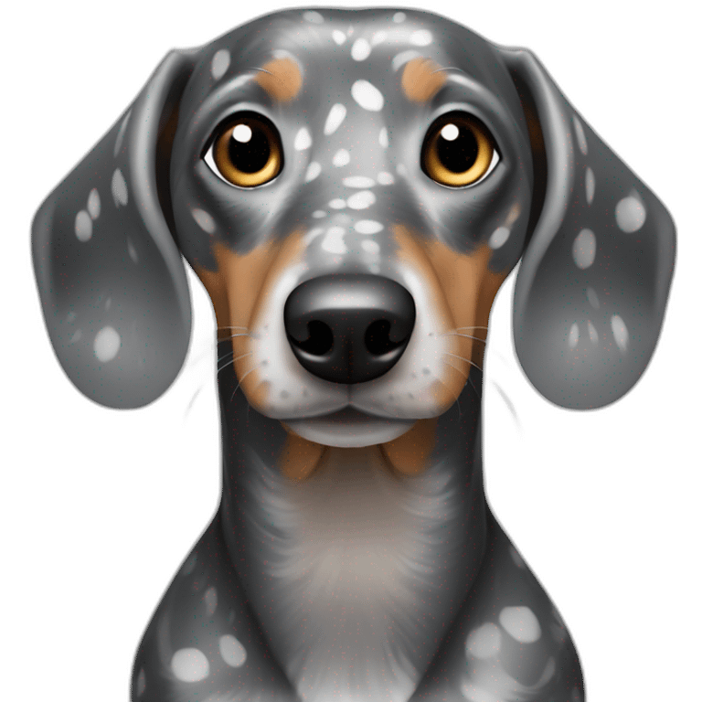 Gray and light gray spotted dachshund emoji