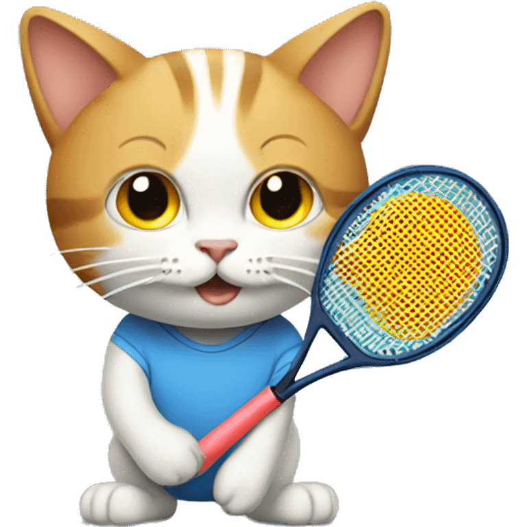 Cat with a Ping pong racket emoji