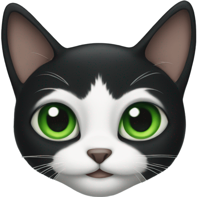 Black cat with green eyes  emoji