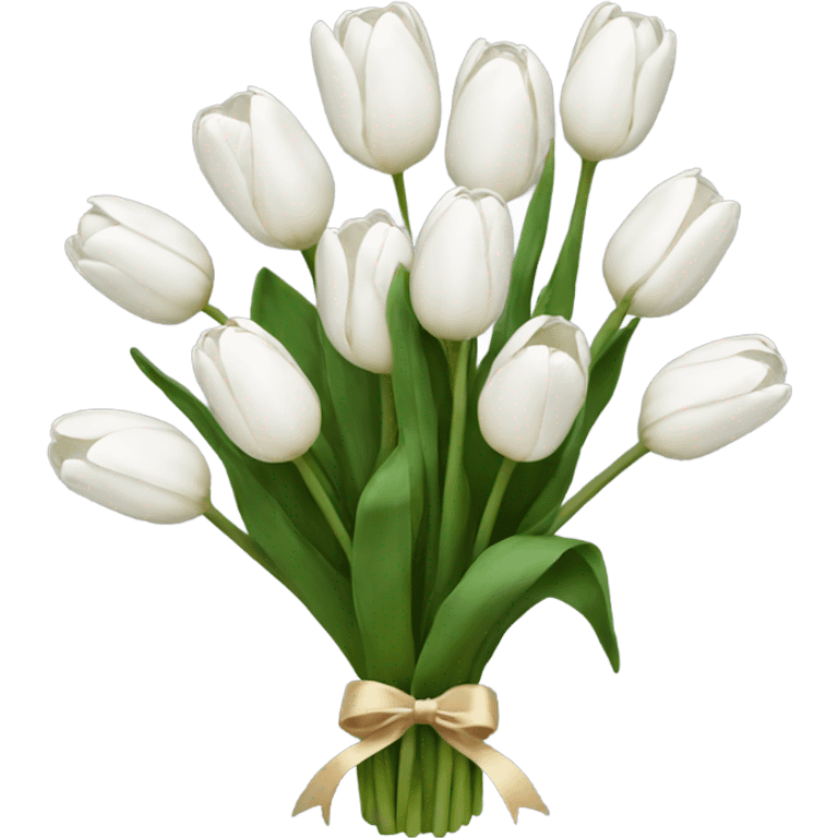 white tulip bouquet  emoji