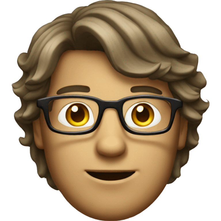 geek guy with glasses with side trimmed hair   emoji