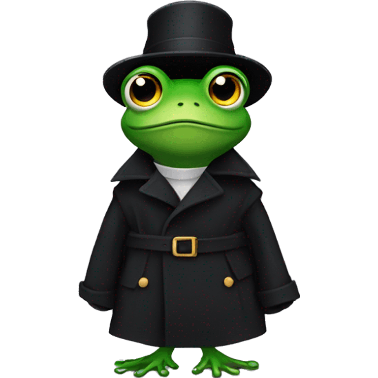 frog in a black trenchcoat emoji