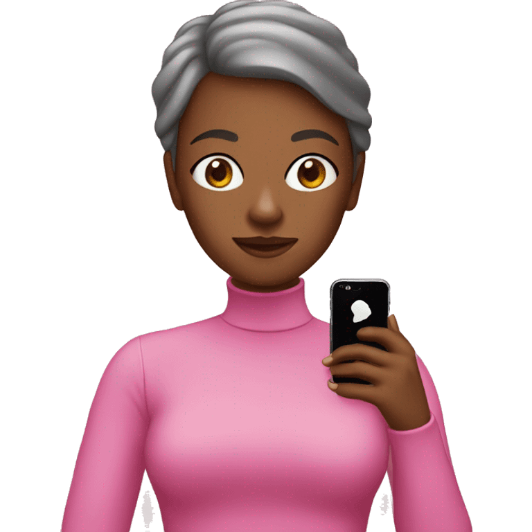 Pink woman with iPhone emoji