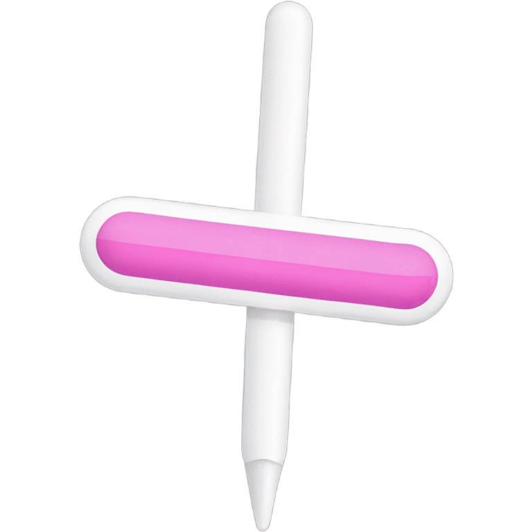 Two pink lines on a white stick pregnancy test  emoji