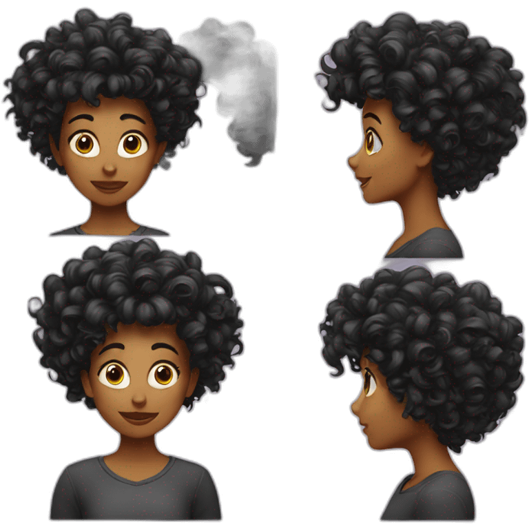 Girl with crazy hair emoji