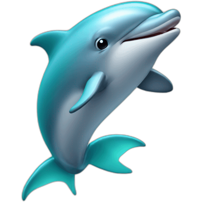 A dolphin with a smartphone emoji