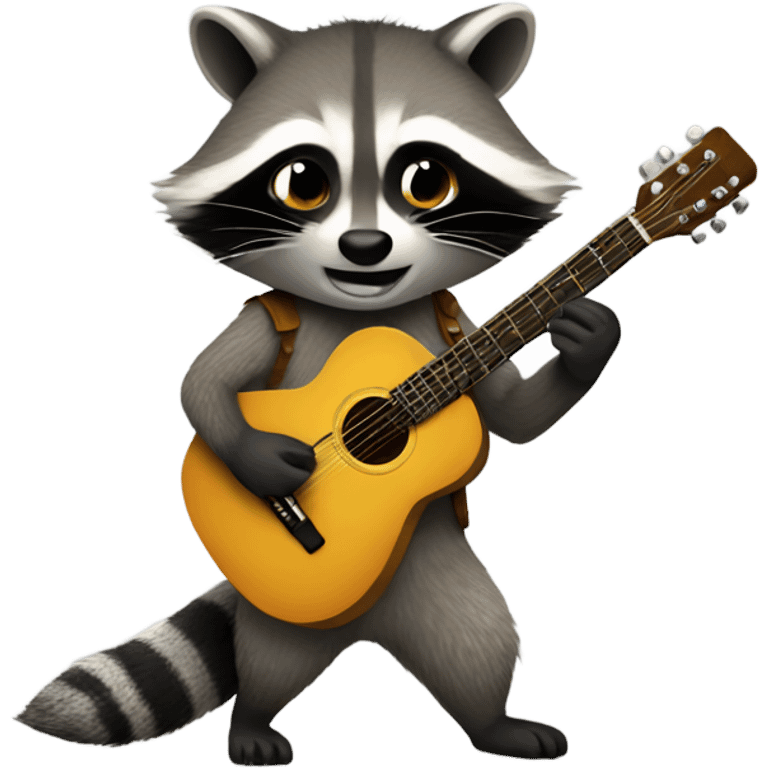 Raccoon play guitar  emoji