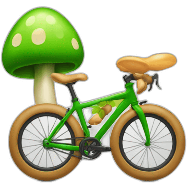 Champignon qui fait du vélo et sur un podium emoji