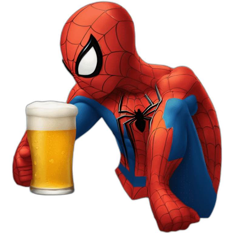 Spider man qui boit un bière emoji