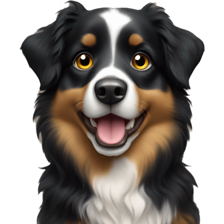 Gold Moon Small black australian shepherd dog emoji