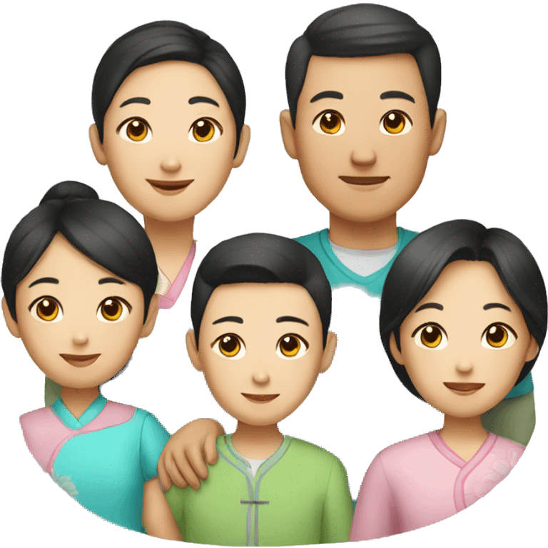 big Chinese family emoji