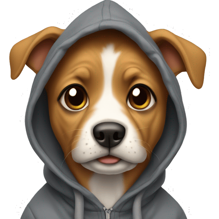 Dog wearing a hoodie emoji