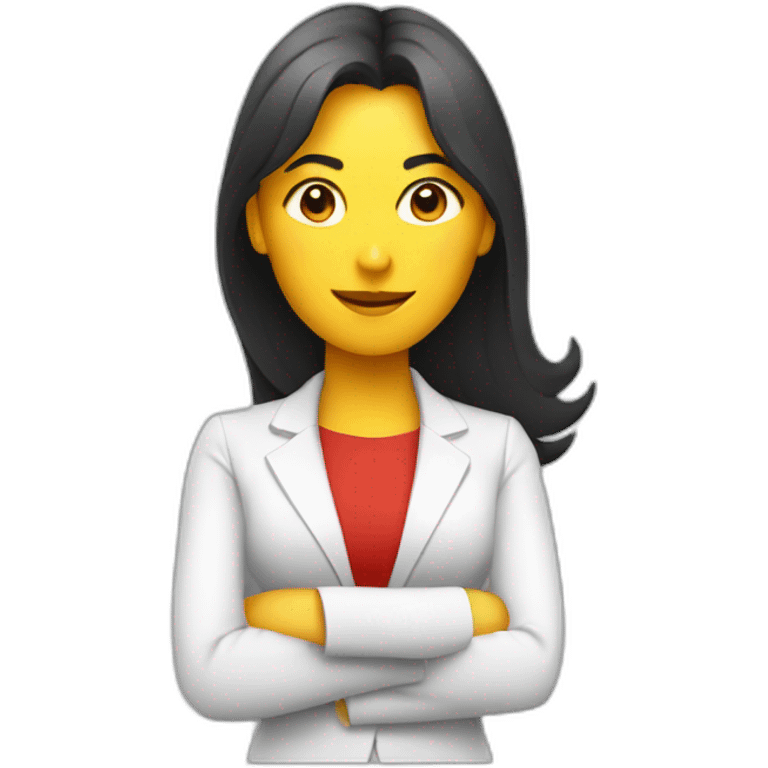 Mujer marketing tomando mate con pelo rojo emoji