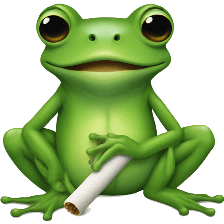 Frog with a joint emoji