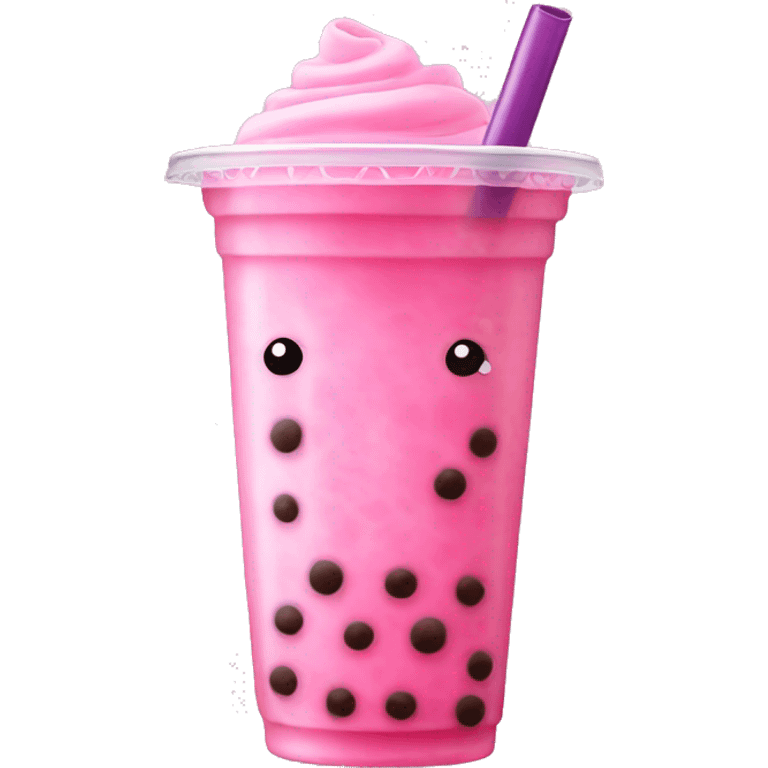 Pink bubble tea emoji