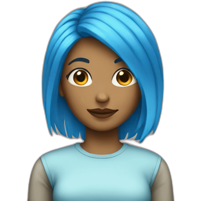 girl blue hair emoji