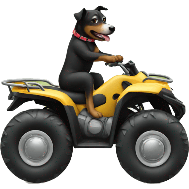 dog riding an atv emoji