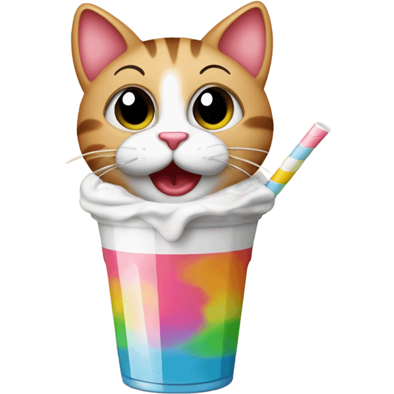 Cat with a milkshake emoji