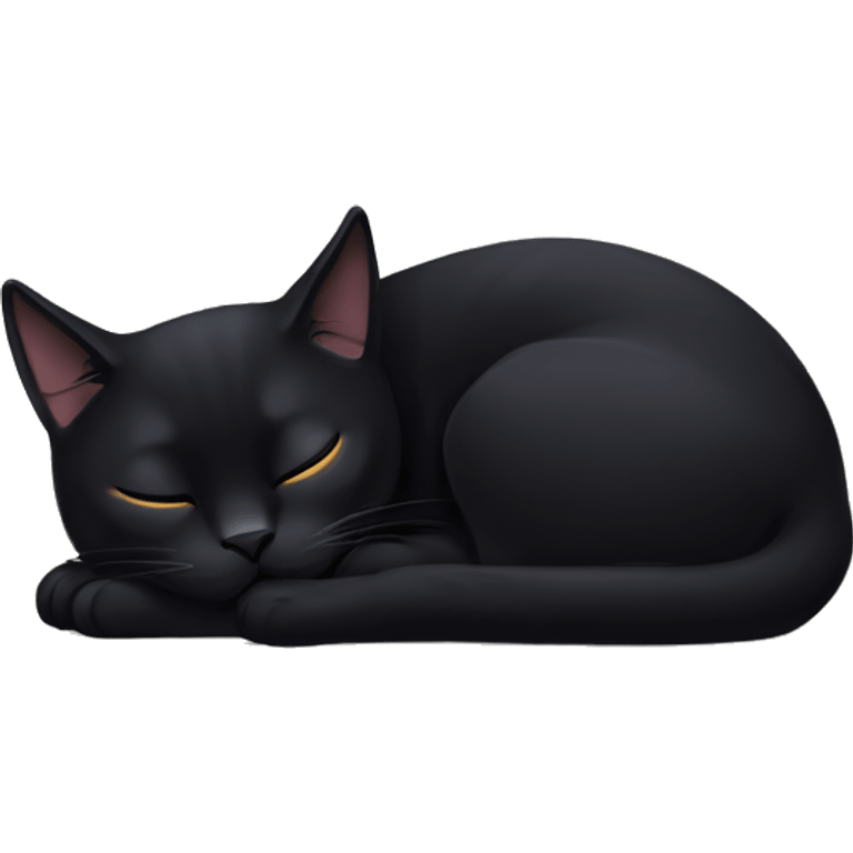 black cat sleeping emoji