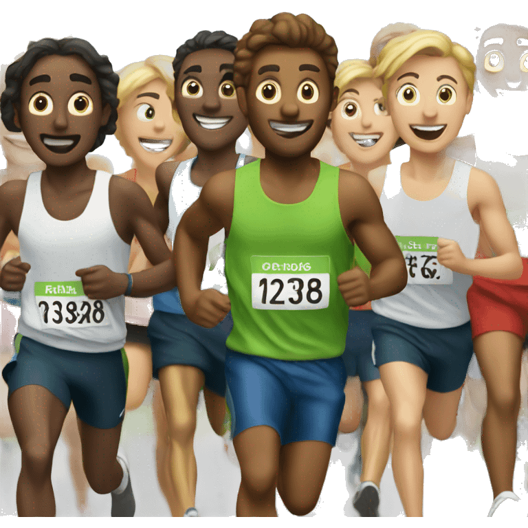 Group running Marathon emoji