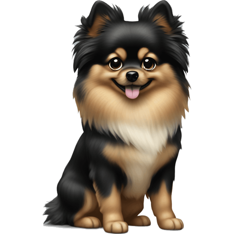 Pomeranian merle black emoji