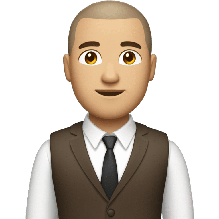 business man as hero brown buzz cut hair white skin full body no glasses emoji