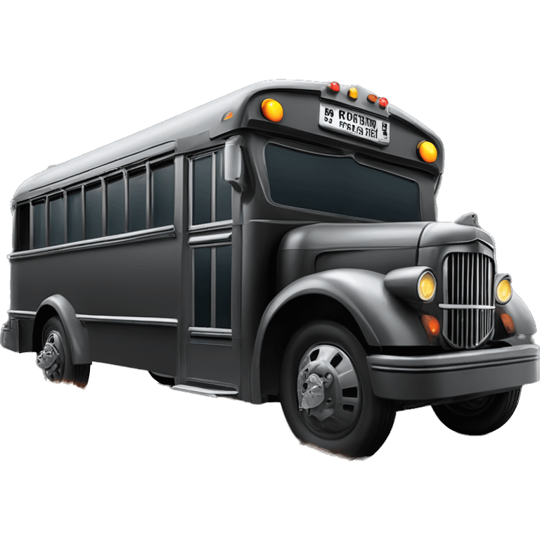 Darth Vader’s armored 1936 graphite colored school bus with holographic horizontal flames  emoji