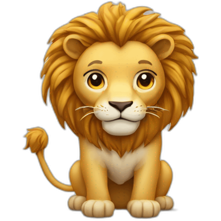 Lion avec licorne sur le dos emoji