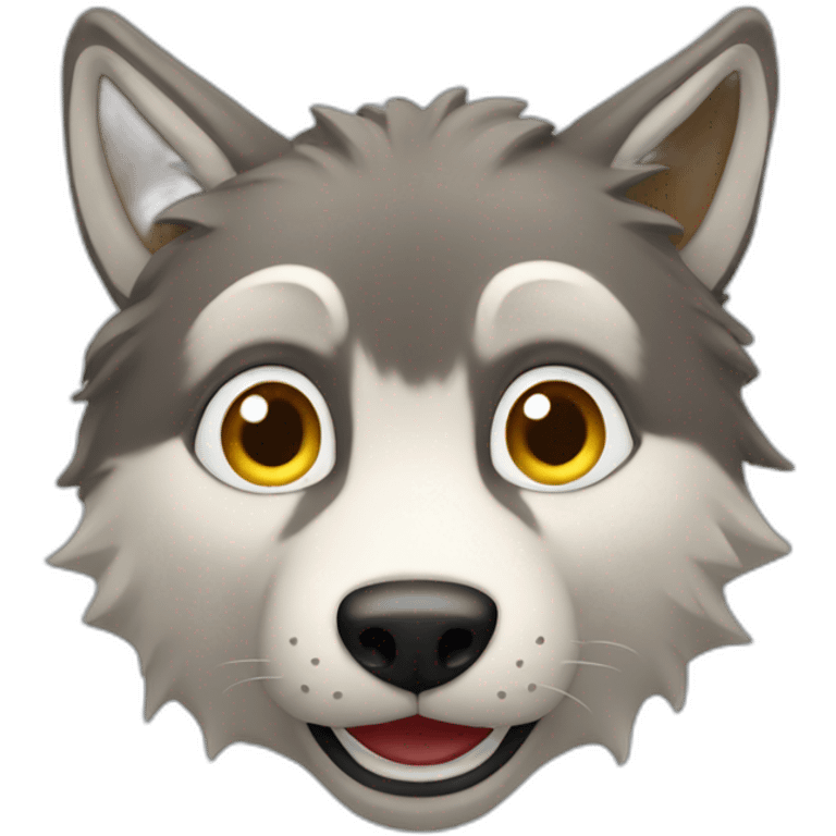 Chat sur un loup emoji