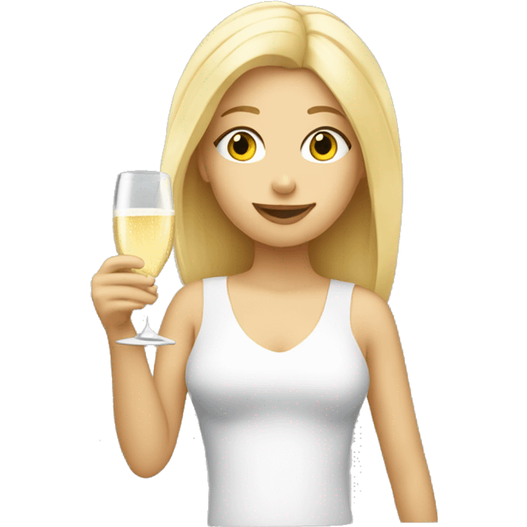 blond girl drinking prosecco  emoji