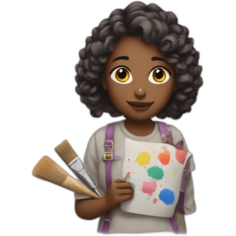 Girl with a bunch of painting emoji