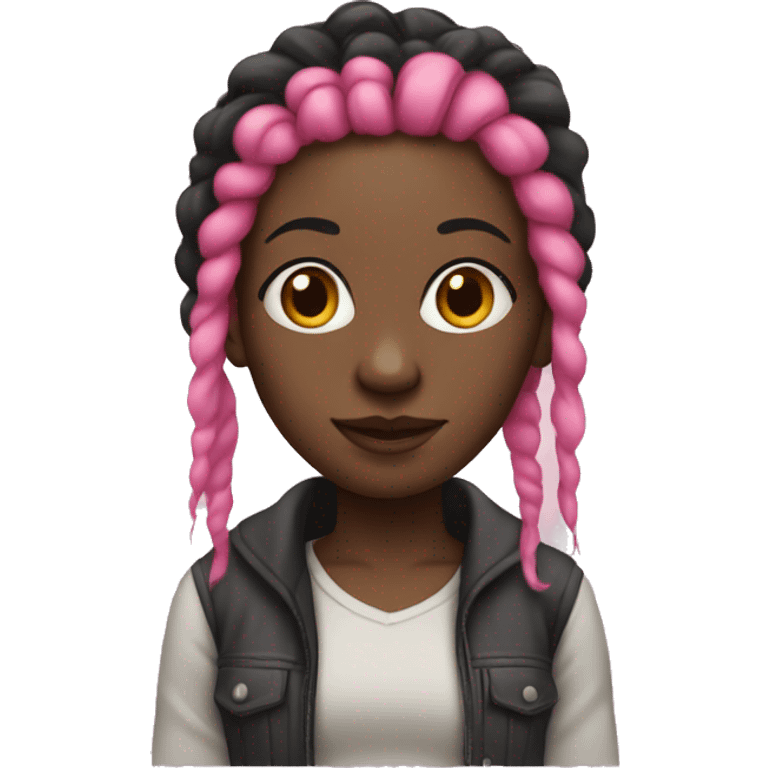 Black girl with pink dreads emoji