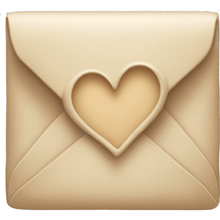 beige letter with beige heart emoji