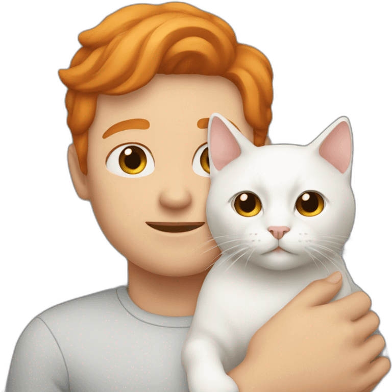 Person with a Ginger ans white cat in the arms emoji