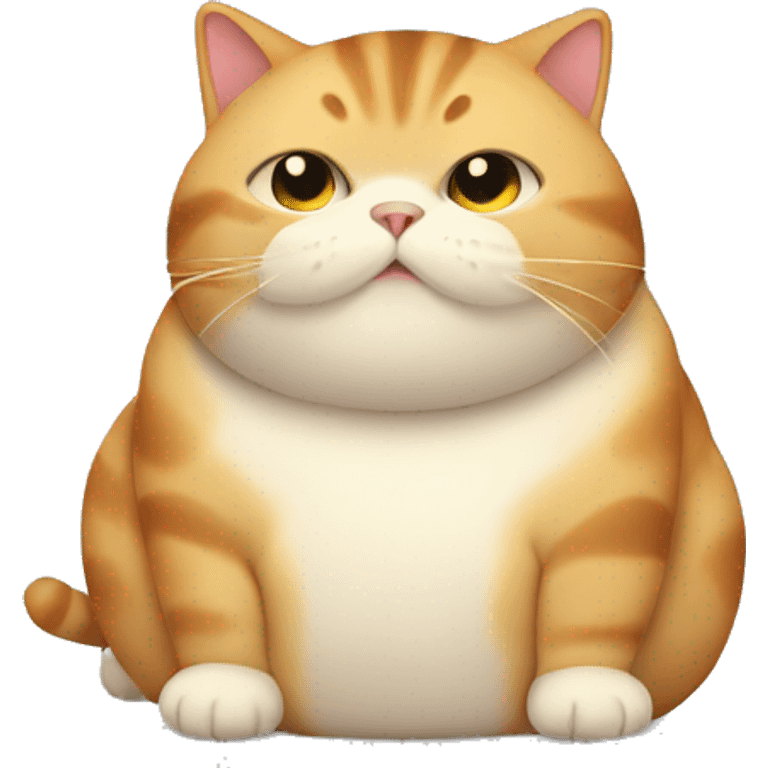 chubby cat with a belly emoji