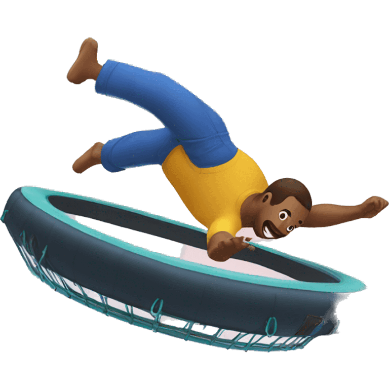 A man doing a backflip on a trampoline emoji