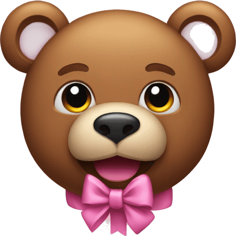 Stuffed bear with pink bow on ear emoji