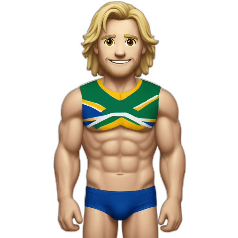 Faf de klerk with South African flag speedo emoji