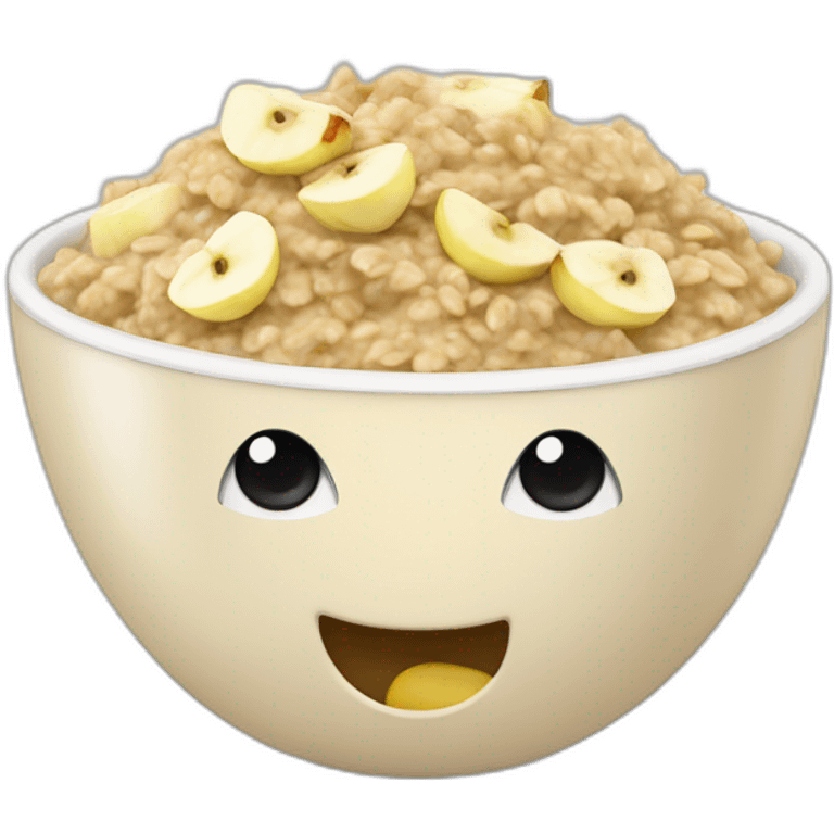 oatmeal with chopped apple and banana emoji