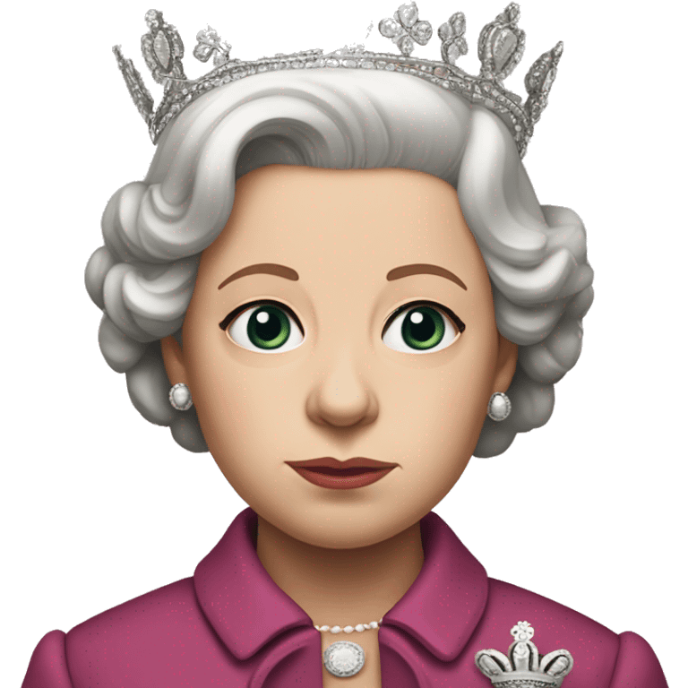 young photorealistic queen Elizabeth II  sad emoji