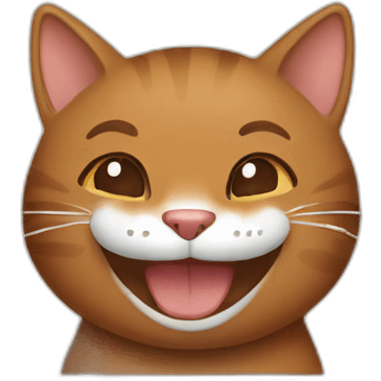 Happy brown cat smiling emoji